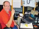 Coweta County, Georgia, Emergency Coordinator Randy Mercer, WN4TLP, operates as net control station from his home in Newnan during the Metro Atlanta District ARES 2013 SET. [Randy Mercer, WN4TLP, photo]